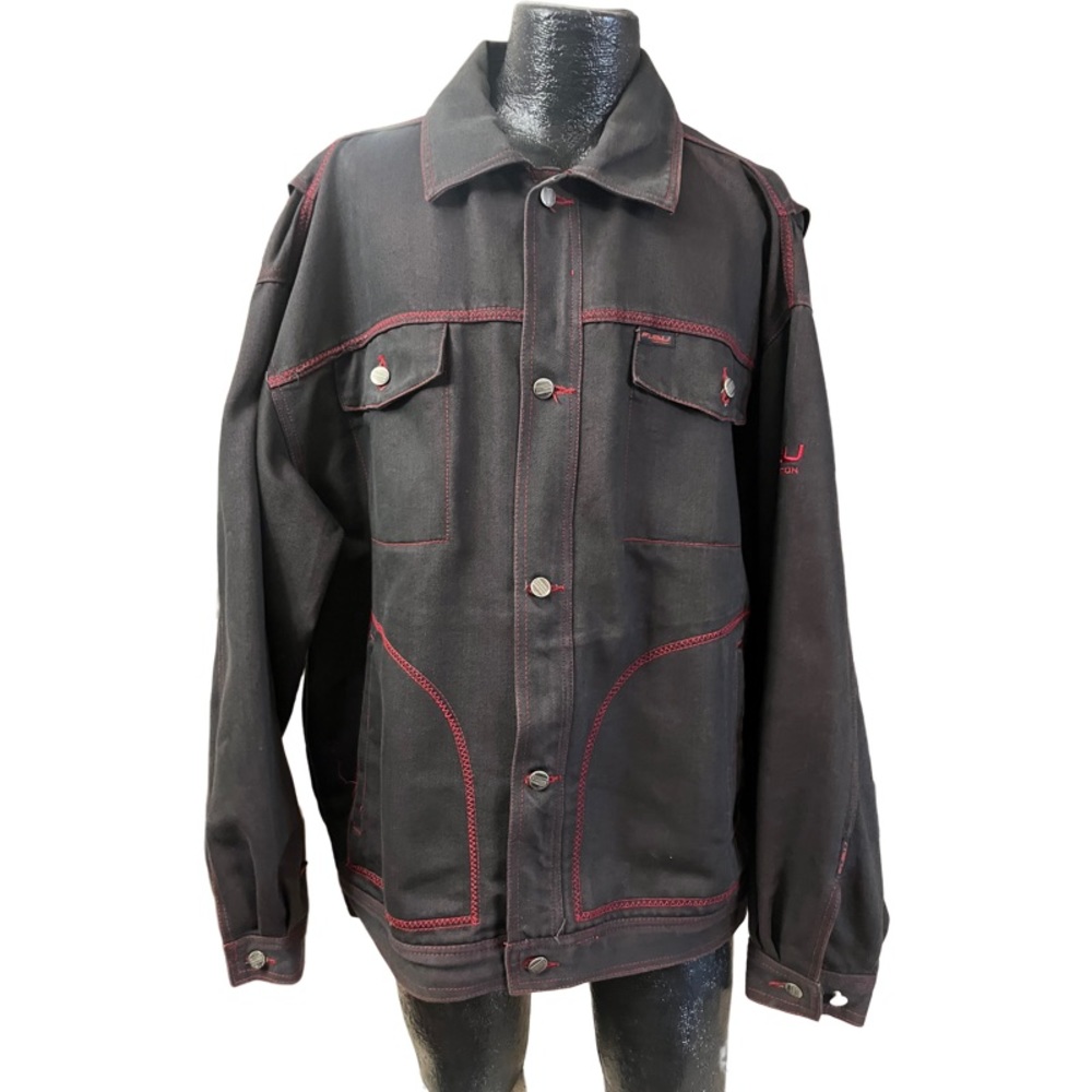 Men's Fubu Blue Red Denim Jacket XX-L